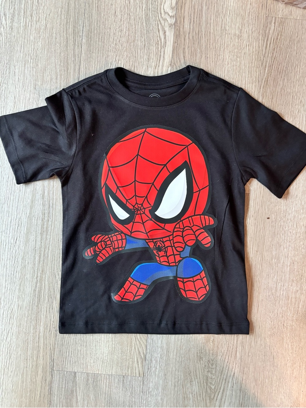 Kids Black Spiderman custom Graphic Tee